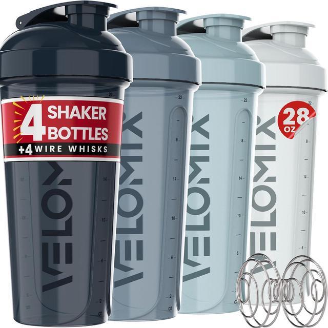 Main image of -4 PACK- 28 oz Shaker Cups for Protein Shakes - 4x Wire Whisk | Leak Proof Protein Shaker Bottles for Protein Mixes | Protein Shaker Bottle Pack | Mixer for Protein Shakes(Aqua Depths)