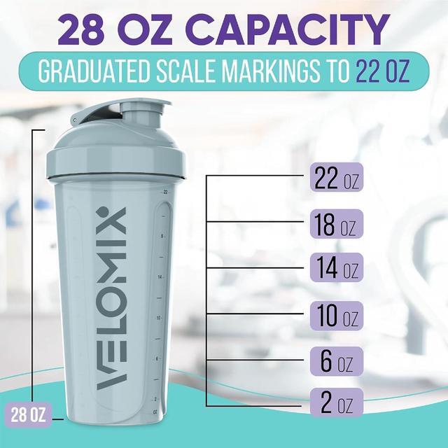 Alt view image 5 of 7 - -4 PACK- 28 oz Shaker Cups for Protein Shakes - 4x Wire Whisk | Leak Proof Protein Shaker Bottles for Protein Mixes | Protein Shaker Bottle Pack | Mixer for Protein Shakes(Aqua Depths)