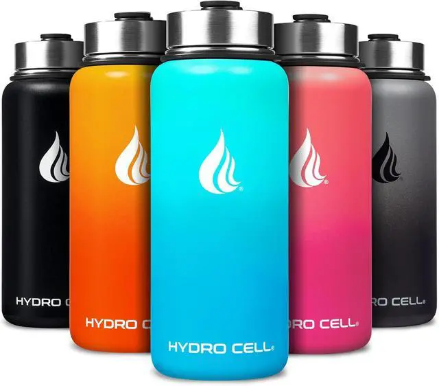 Main image of HYDRO CELL Stainless Steel Insulated Water Bottle with Straw - For Cold & Hot Drinks - Metal Vacuum Flask with Screw Cap and Modern Leakproof Sport Thermos for Kids & Adults (Teal/Blue 32oz)