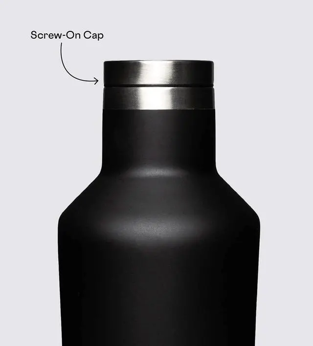Alt view image 6 of 7 - Corkcicle Classic Canteen Insulated Tumbler, Matte Black, 16 oz  Reusable Water Bottle Keeps Beverages Cold for 25 Hours & Hot 12 Hours  Cupholder Friendly Tumbler with Screw-On Cap