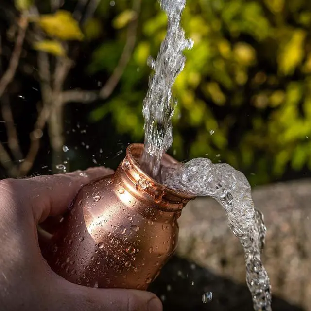 Alt view image 7 of 7 - Copper Water Bottle - 16oz Vintage Modern Design - An Ayurvedic Copper Vessel For Drinking - Drink More Water, Lower Your Sugar Intake And Enjoy The Health Benefits