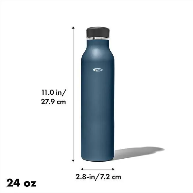 Alt view image 2 of 6 - OXO Strive 24oz Insulated Water Bottle with Standard Lid - Dark Cobalt