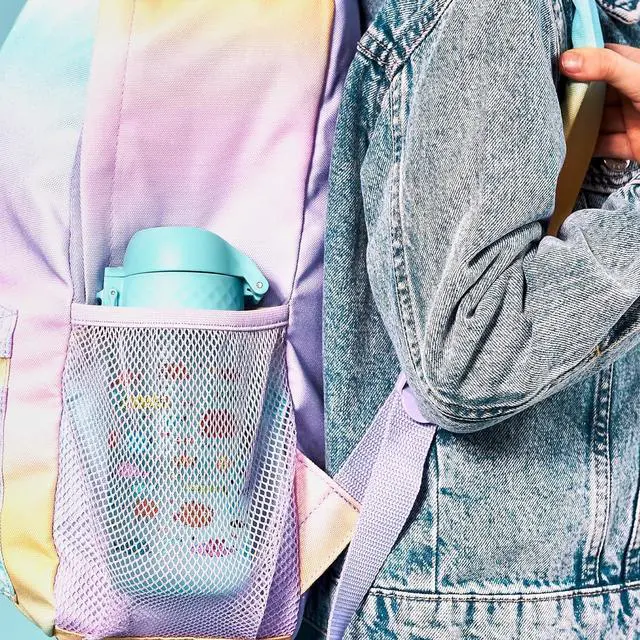 Alt view image 6 of 7 - ION8 Small Water Bottle, 350 ml/12 oz, Leak Proof, Easy to Open, Secure Lock, Dishwasher Safe, BPA Free, Carry Handle, Hygienic Flip Cover, Easy Clean, Odor Free, Carbon Neutral, Blue, Fish Design