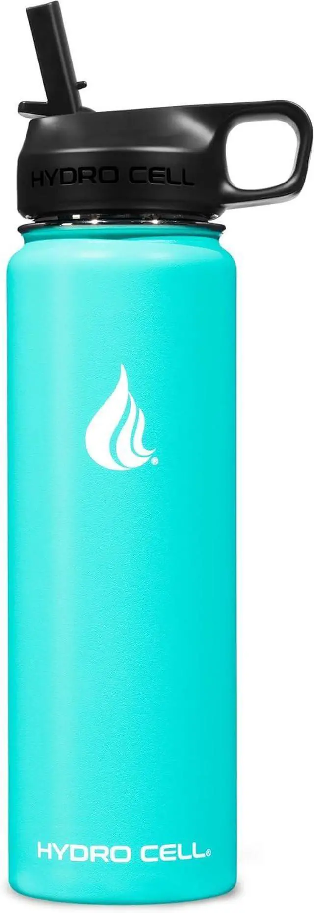 Alt view image 2 of 7 - HYDRO CELL Stainless Steel Insulated Water Bottle with Straw - For Cold & Hot Drinks - Metal Vacuum Flask with Screw Cap and Modern Leakproof Sport Thermos for Kids & Adults (Teal 24oz)