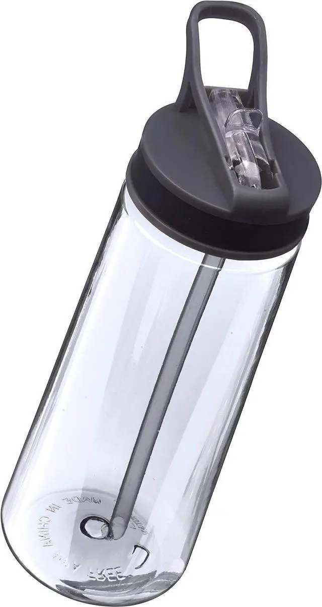 Alt view image 2 of 7 - DISCOUNT PROMOS Plastic Sports Bottles with Spill Proof Lids 22 oz. Set of 6, Bulk Pack - Reusable, With Straw, Perfect for Gym, Outdoor Sports, Home, Office - Clear