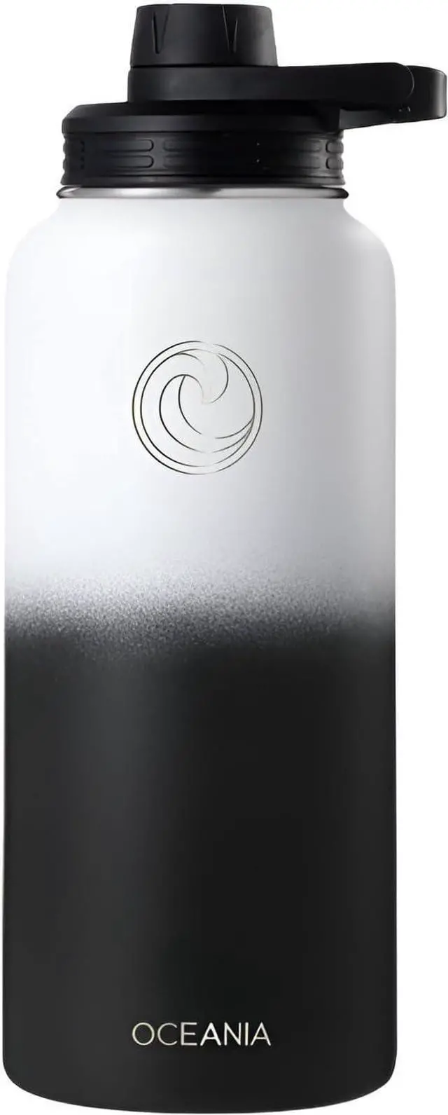 Alt view image 3 of 6 - Flask 32oz Stainless Steel Water Bottles | Modern Leakproof Hydro BPA-Free Insulated Water Bottle with 3 Lids 3 Straws & 2 Straw Cleaning Brushes | Simple Camping & Hiking Water Bottles