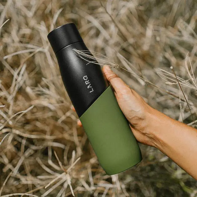 Alt view image 6 of 7 - LARQ Bottle Movement PureVis 24 oz- Lightweight Self-Cleaning and Non-Insulated Stainless Steel Water Bottle with UV Water Purifier | Reusable & Travel Friendly, Black/Pine