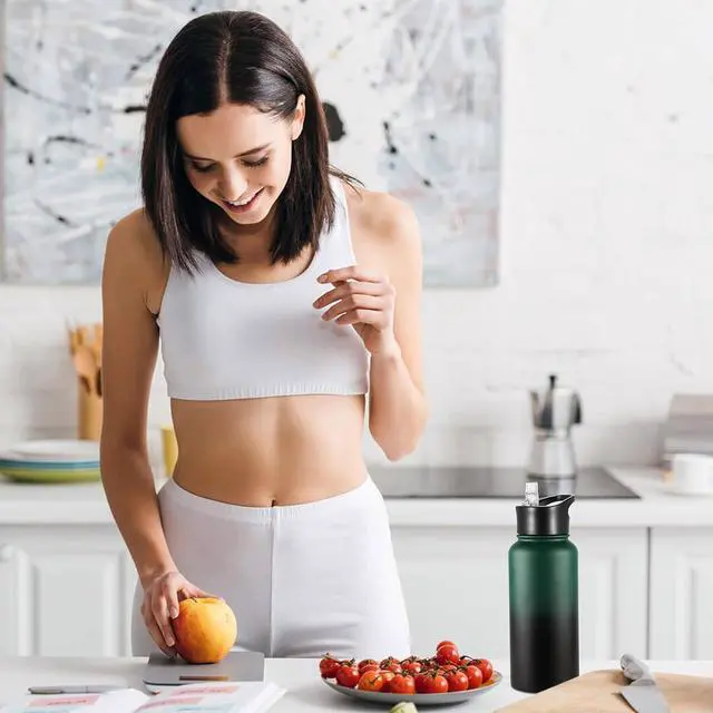 Alt view image 7 of 7 - VEGOND 32 oz Insulated Water Bottle Bulk Stainless Steel Metal Water Bottles with Leak Proof Straw Lid & Spout Lid, Wide Mouth Double Walled Vacuum Travel Sports Bottle, 4 Pack