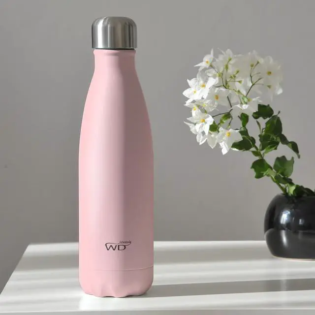 Alt view image 2 of 4 - Stainless Steel Water Bottle -17 Fl Oz - Double Wall Vacuum Insulated Containers - Keeps Drinks Cold for 24 Hours and Hot for 12 - Leak Proof - BPA Free (Rose)