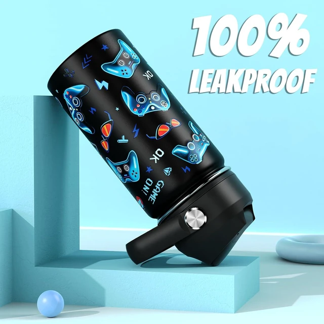 Alt view image 3 of 6 - ACESAK 14oz Kids Insulated Water Bottle with Straw Lid 18/8 Stainless Steel