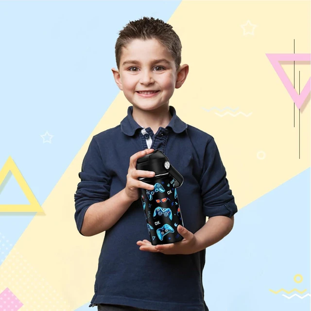 Alt view image 6 of 6 - ACESAK 14oz Kids Insulated Water Bottle with Straw Lid 18/8 Stainless Steel