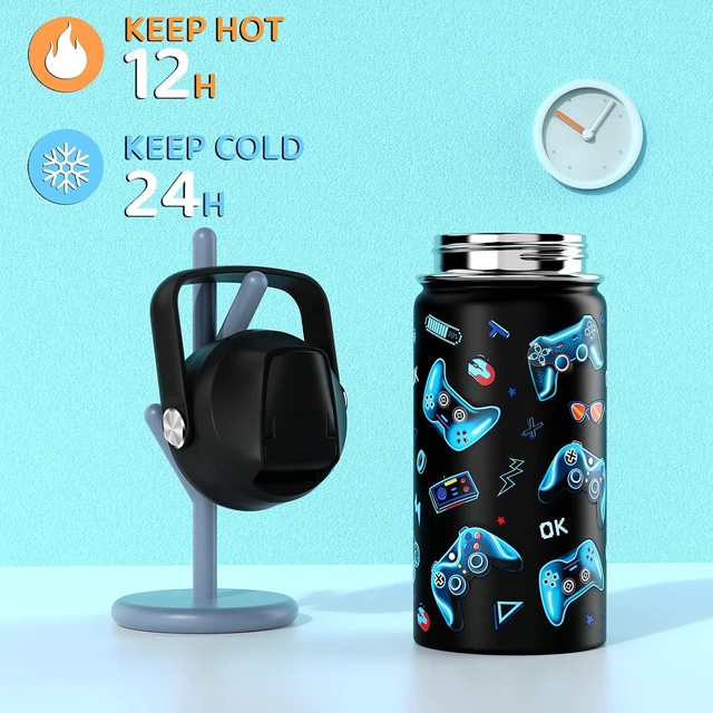 Alt view image 4 of 6 - ACESAK 14oz Kids Insulated Water Bottle with Straw Lid 18/8 Stainless Steel