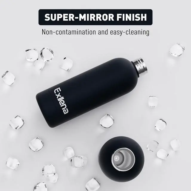 Alt view image 6 of 7 - Small Water Bottles 12 oz with Handle Lid and Carabiner, Mini Insulated Water Bottle Double Wall Vacuum Leakproof for Kids/Adults (Black)