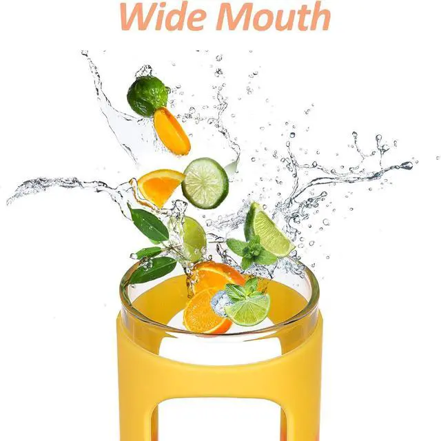 Alt view image 4 of 7 - Kodrine 20oz Glass Tumbler with Straw and Lid, Iced Coffee Cups with Bamboo Lids, Glass Cups for Cold Drinks, Smoothie Cup with Silicone Sleeve for Travel, Work, BPA FREE-Green