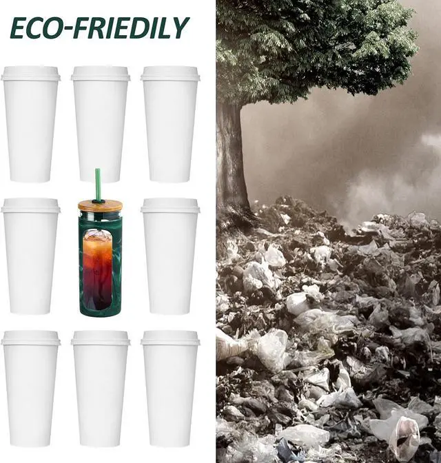 Alt view image 6 of 7 - Kodrine 20oz Glass Tumbler with Straw and Lid, Iced Coffee Cups with Bamboo Lids, Glass Cups for Cold Drinks, Smoothie Cup with Silicone Sleeve for Travel, Work, BPA FREE-Green