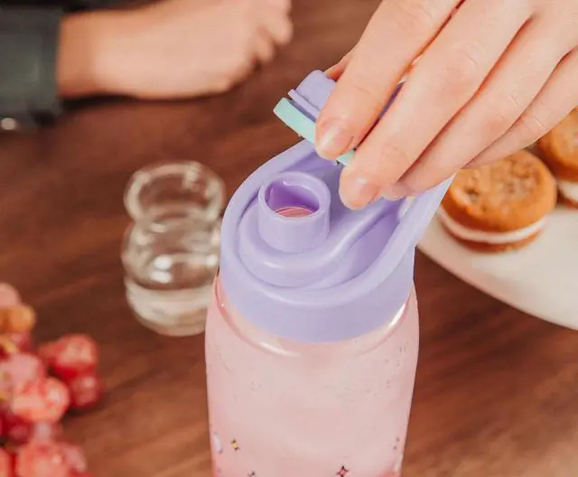 Alt view image 5 of 7 - Sanrio Hello Kitty Rainbow Treats and Stars 28-Ounce Water Bottle with Lid | BPA-Free Plastic Sports Jug With Leakproof Screw-Top Lid | Hydration For Outdoor Activities, Gym Fitness | Cute Gifts