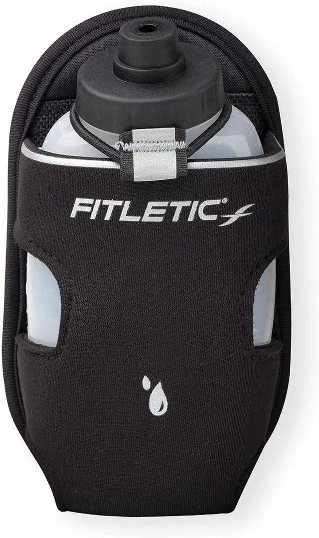 Main image of Fitletic 8-ounce Sport Water Bottle with Holster Attachable to Belts. No-Bite Cap Quick Hydration for Daily Running, Marathon, Triathlon, Ironman Race