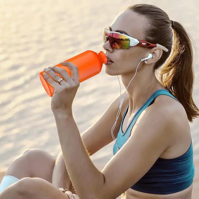 Alt view image 6 of 6 - 10 Pack 20 oz Aluminum Water Bottles Lightweight Reusable Bottles Aluminum Travel Cups with Carabiner Leak Proof Team Water Cups in bulk for Gym Sports Bicycle Camping