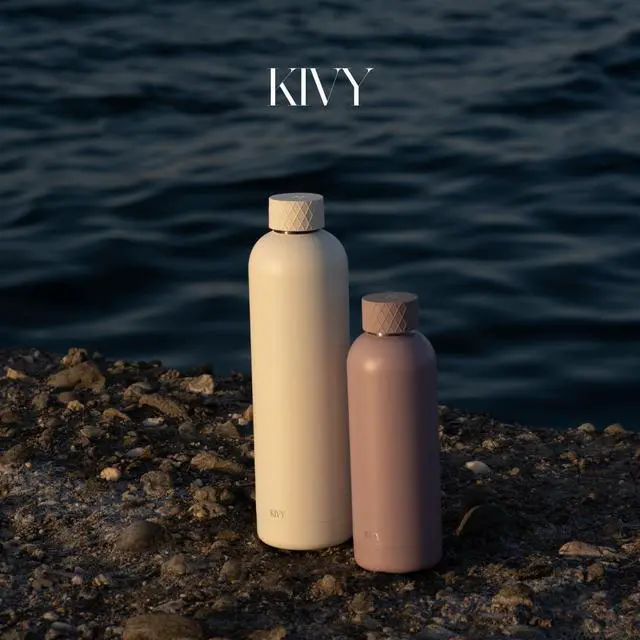 Alt view image 6 of 6 - KIVY Stainless Steel Insulated 32oz Water Bottle - Blue Twist Top Bottle for Adults