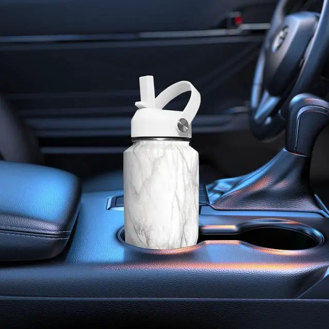 Alt view image 5 of 6 - SENDESTAR 40oz Stainless Steel Water Bottle(Cold for 48 Hrs, Hot for 24 Hrs),Double Wall Vacuum Insulated Bottle with Straw Lid, Spout Lid and Flex Cap, Fit in Any Car Cup Holder TXIN-40-Marbling
