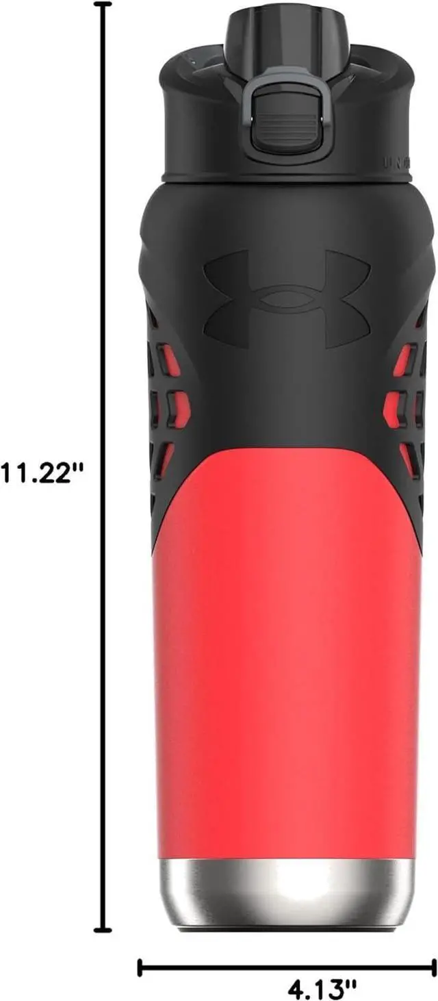 Alt view image 7 of 7 - Under Armour 24Oz Stainless Steel Water Bottle, Insulated, Carabiner Easy Carry Hook, Leak Proof, Kids & Adults, All Sports, Gym