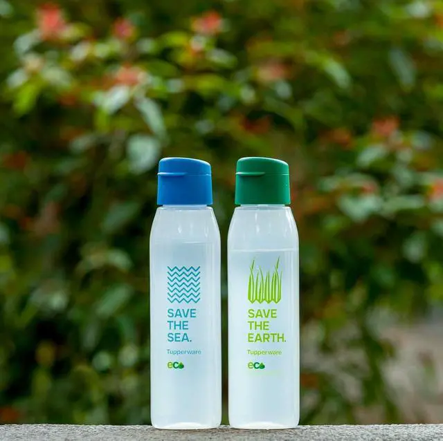 Alt view image 4 of 6 - Tupperware Round 500ml Fliptop Bottle Cool n Chic, Save Earth Save Sea 2pc