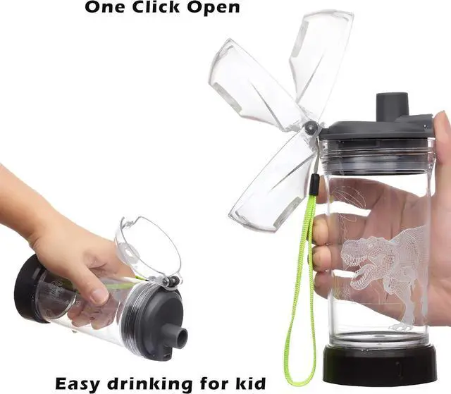 Alt view image 7 of 7 - Lightzz Kids Watter Bottle3D Dinosaur Cup with LED Illusion Light with 7 Color Changing Light - 14 0z BPA Free - Creative Travel Cup Dinosaur Gift for School Kid Boy Holiday