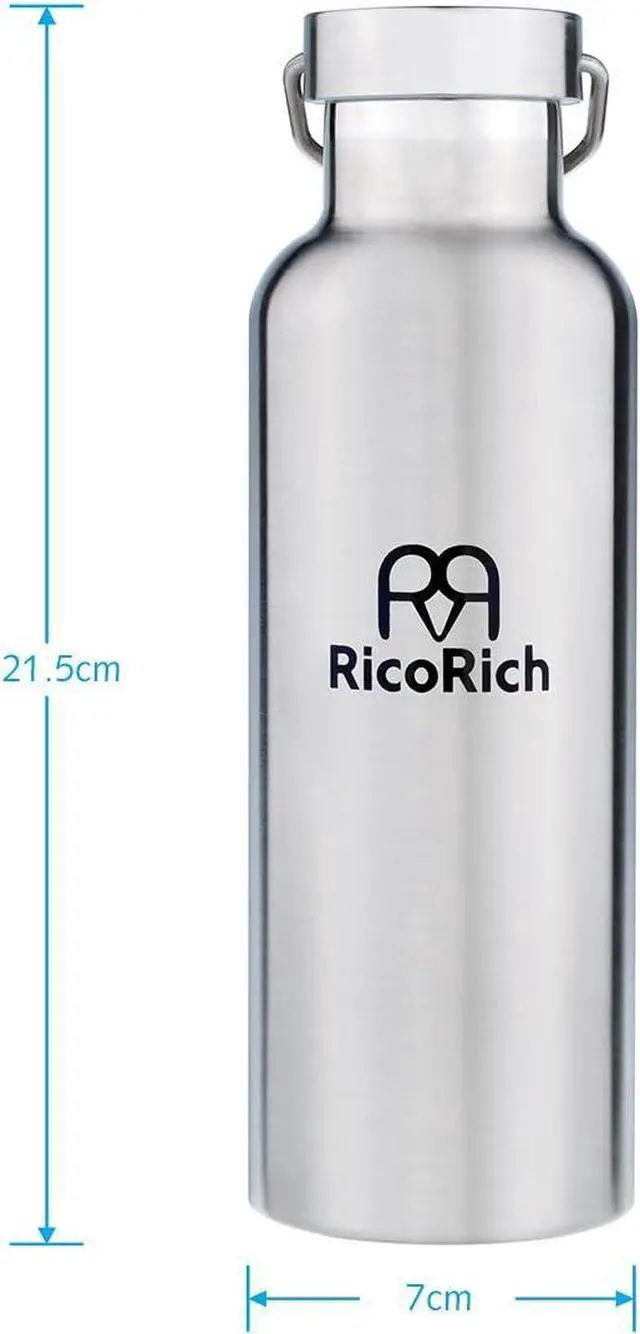 Alt view image 3 of 7 - RicoRich Double Walled Vacuum Insulated Stainless Steel Sports Water Bottles,Travel Hydration Thermoses Bottle,BPA Free,26oz(750ml)(Silver)