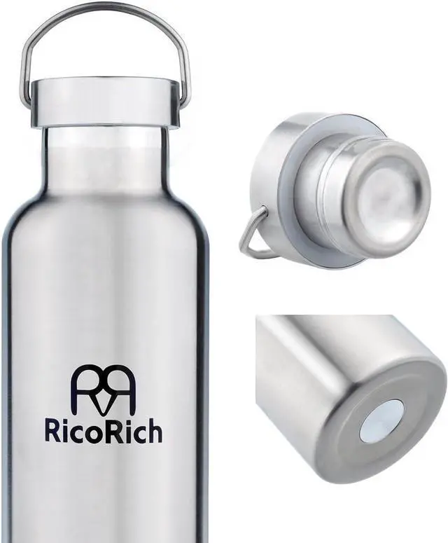 Alt view image 4 of 7 - RicoRich Double Walled Vacuum Insulated Stainless Steel Sports Water Bottles,Travel Hydration Thermoses Bottle,BPA Free,26oz(750ml)(Silver)