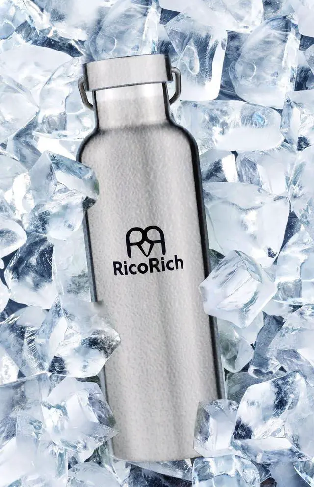 Alt view image 5 of 7 - RicoRich Double Walled Vacuum Insulated Stainless Steel Sports Water Bottles,Travel Hydration Thermoses Bottle,BPA Free,26oz(750ml)(Silver)