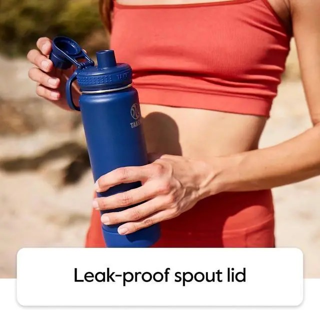 Alt view image 4 of 6 - Takeya Actives 24 oz Vacuum Insulated Stainless Steel Water Bottle with Spout Lid, Premium Quality, Watermelon