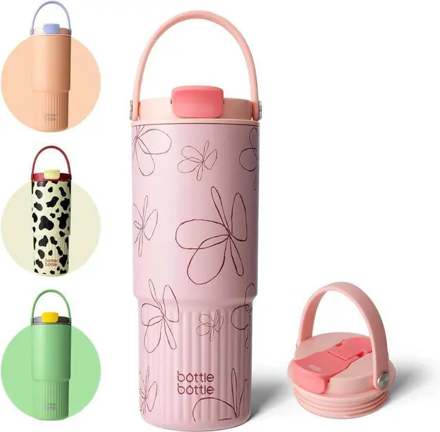 Main image of BOTTLE BOTTLE Insulated Water Bottle with Straw and Handle Stainless Steel Water Bottles for Car Sports Home Office and School 26oz Leak Proof