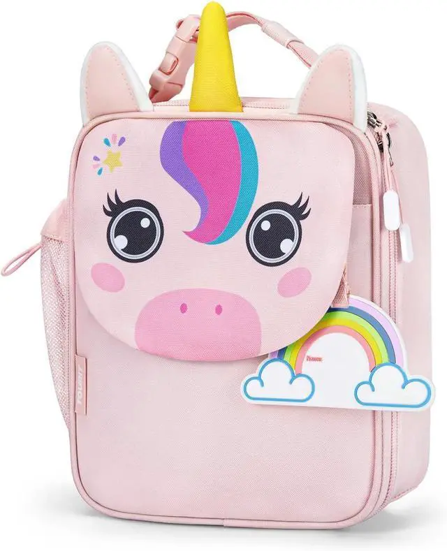 Main image of TOURIT Kids Lunch Box Insulated Lunch Bag for Kids with Water Bottle Holder, Water-resistant Lightweight Lunch Tote Bag for Boys Girls to School, Picnics,Unicorn