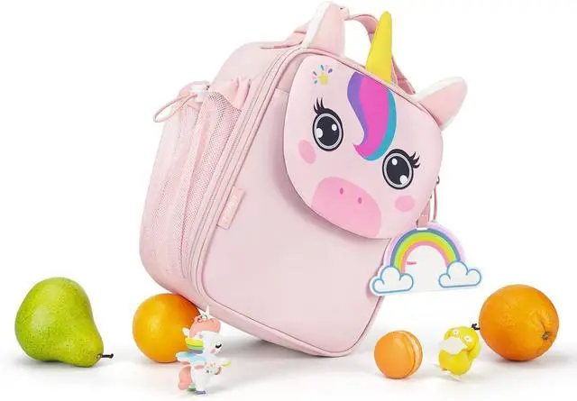 Alt view image 7 of 7 - TOURIT Kids Lunch Box Insulated Lunch Bag for Kids with Water Bottle Holder, Water-resistant Lightweight Lunch Tote Bag for Boys Girls to School, Picnics,Unicorn