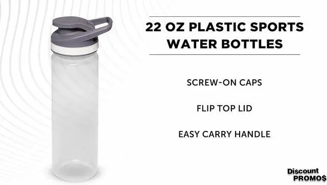 Alt view image 3 of 7 - DISCOUNT PROMOS Sports Water Bottles 22 oz. Set of 10, Bulk Pack - Reusable, Leak proof, With lids - Clear