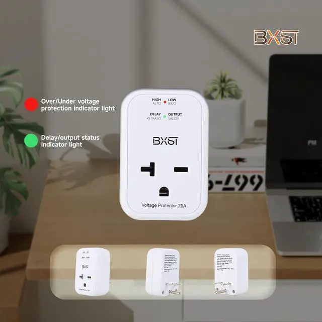 Alt view image 5 of 7 - BXST 220V Surge Protector Electronic Voltage Protector for Home Appliance Surge Protector for Refrigerators One Outlet Plug 20A,4400W, White
