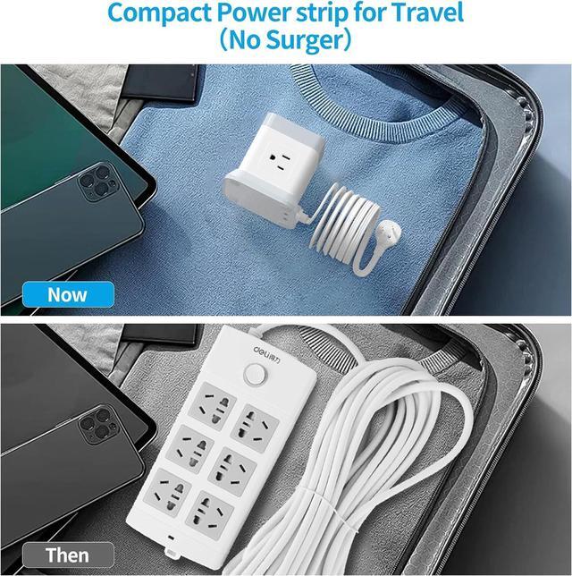 Alt view image 6 of 7 - Power Strip with USB C, FDTEK Desktop Power Cube Strip, 10 FT Extension Cord with 4 Outlets and 3 USB, Compact Power Strips Tower for Travel Home Office Cruise Ship - White