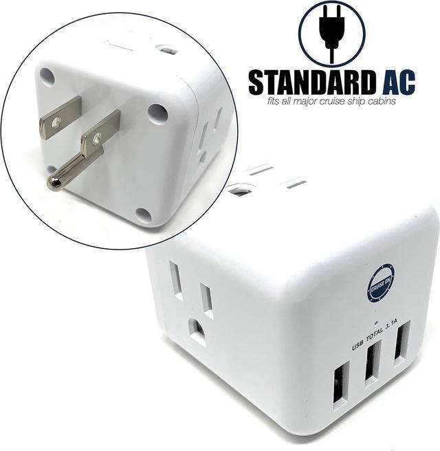 Alt view image 2 of 7 - Cruise Approved Power Strip Non Surge Protector for Cruise Ship Multi Plug, 6 Outlets, 3 USB & 3 AC Outlet for Carnival, Celebrity, Princess, Norwegian & Major Lines in 2025 & 2026