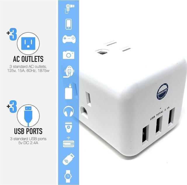 Alt view image 4 of 7 - Cruise Approved Power Strip Non Surge Protector for Cruise Ship Multi Plug, 6 Outlets, 3 USB & 3 AC Outlet for Carnival, Celebrity, Princess, Norwegian & Major Lines in 2025 & 2026
