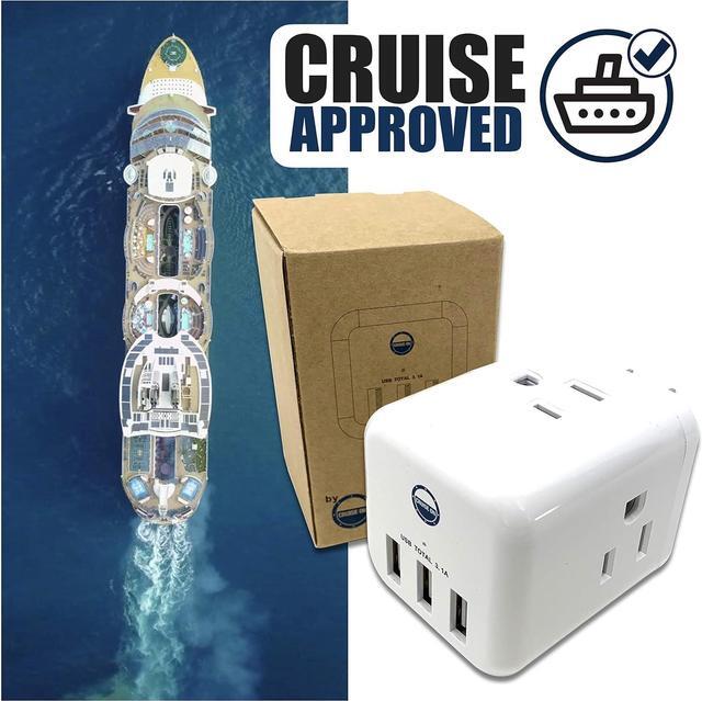 Alt view image 5 of 7 - Cruise Approved Power Strip Non Surge Protector for Cruise Ship Multi Plug, 6 Outlets, 3 USB & 3 AC Outlet for Carnival, Celebrity, Princess, Norwegian & Major Lines in 2025 & 2026