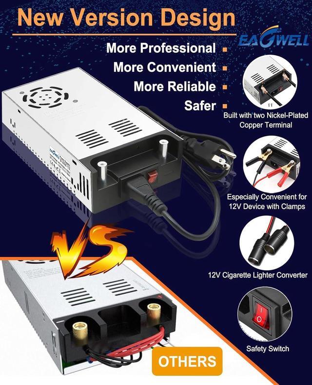 Alt view image 2 of 7 - AC to DC Converter 12V Power Supply,Universal SMPS 120V AC to 12V 50A 600W DC Converter Power Supply Transformer Driver Adapter for RV,Pump,LED Strip, LCD Monitor