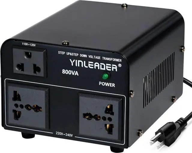 Main image of Yinleader 800W Voltage Converter Step Up 110V-120V to 220V-240V & Step Down 220V-240V to 110V-120V Power Transformer w/US Power Cord,Circuit Breaker Protection (VTUS-800)