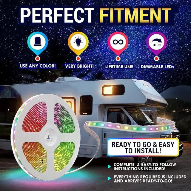 Alt view image 4 of 6 - LATCH.IT RV Awning Lights 12V | 20 V2.1 DIY Kit LED Awning Lights for RV & Campers | IP68 Water-resistant RV LED lights exterior | The Original & Most Complete Camper Awning Lights Kit in The Market!