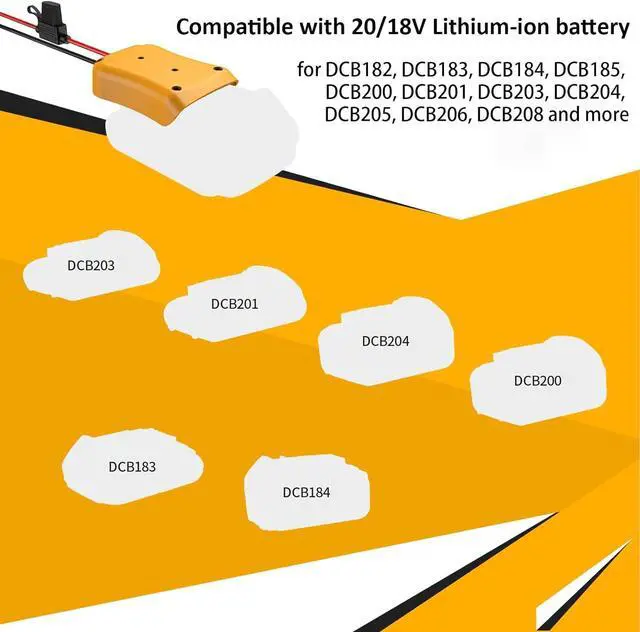 Alt view image 4 of 7 - 20V to 12V Step-Down Converter Compatible with Dewalt 20V Battery, DC 12V 20A 240W Voltage Reducer Regulator for Golf Cart RC Car LED Lights DIY Toys
