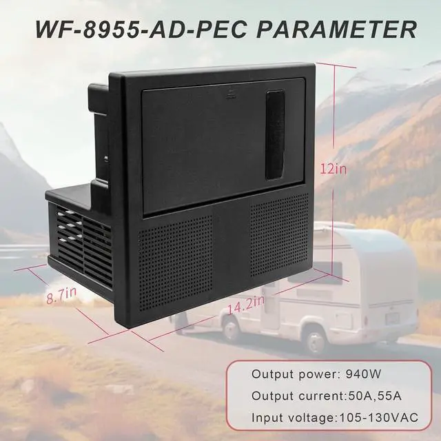Alt view image 2 of 7 - WF-8955-AD-PEC Power Center, WF8955pec 8900 Power Converter Battery Chargers for rv,Camper, rv Lithium Converter Charger,ac/dc Distribution Panel 30 amp,Camper Power Converter 55 amp