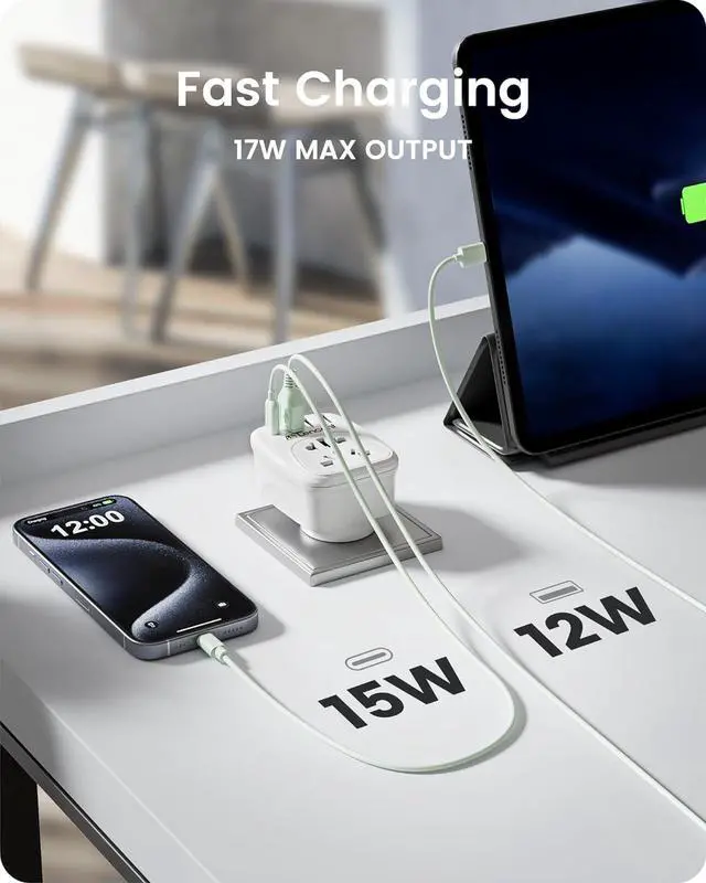 Alt view image 5 of 7 - LENCENT World to US Plug Adapter with 3 USB & 1 PD Type-c Quick Fast Charger Ports, Type B European EU Europe/UK/Australia/China to USA American Canada Japan Outlet Power Adaptor Travel Plug Converter