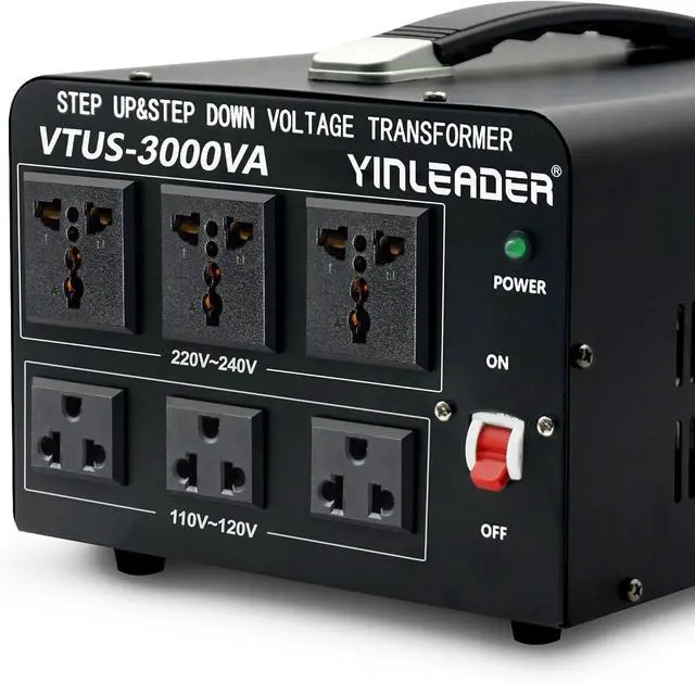 Main image of Yinleader Voltage Converter Transformer(110V to 220V, 220V to 110V) Step Up/Down Transformer Converter 110/120 Volt - 220/240 Volt w/US Power Cord,Circuit Breaker Protection (VTUS-3000-6S)