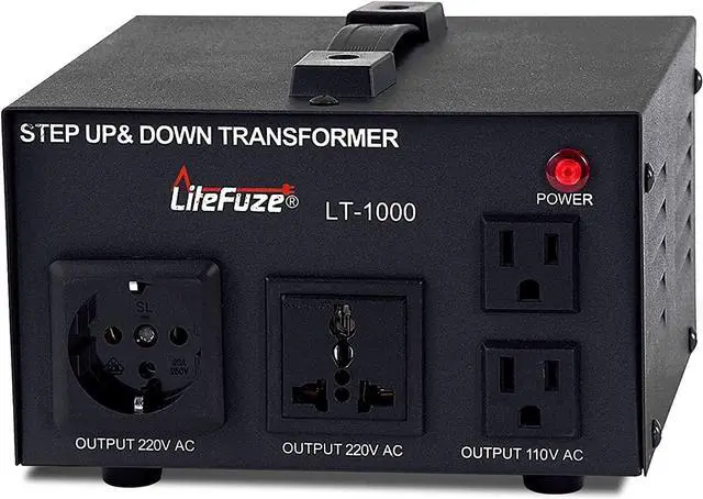 Main image of LT Series 1000 Watt Voltage Converter Transformer Step Up/Down - 110v to 220v / 220v to 110v Power Converter - Fully Grounded Cord - Universal Socket, CE Certified