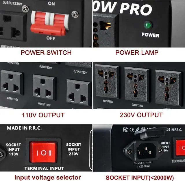 Alt view image 3 of 7 - Yinleader 5000W PRO Voltage Transformer Converter Step Up/Down AC 110V/120V to 220V/240V or 220V/240V to 110V/120V Power Converter w/US Standard Power Cord,Circuit Breaker Protection