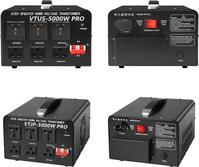 Alt view image 7 of 7 - Yinleader 5000W PRO Voltage Transformer Converter Step Up/Down AC 110V/120V to 220V/240V or 220V/240V to 110V/120V Power Converter w/US Standard Power Cord,Circuit Breaker Protection